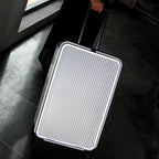 Leah | Aluminium Hard Shell Suitcase | 100% Aluminium, Spinner Wheels | Silver, Black