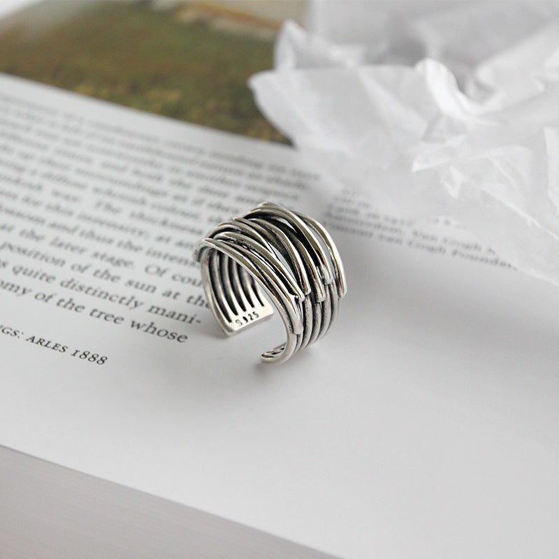 Iris | Adjustable Layered Ring | Silver, Stackable | Women's Jewelry