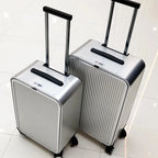 Leah | Aluminium Hard Shell Suitcase | 100% Aluminium, Spinner Wheels | Silver, Black