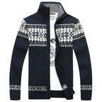christmas jumper men | Fair Isle Full-Zip Cardigan Nordic Knit Sweater