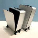 Leah | Aluminium Hard Shell Suitcase | 100% Aluminium, Spinner Wheels | Silver, Black