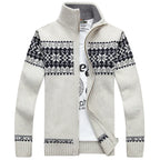 christmas jumper men | Fair Isle Full-Zip Cardigan Nordic Knit Sweater