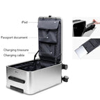 Leah | Aluminium Hard Shell Suitcase | 100% Aluminium, Spinner Wheels | Silver, Black