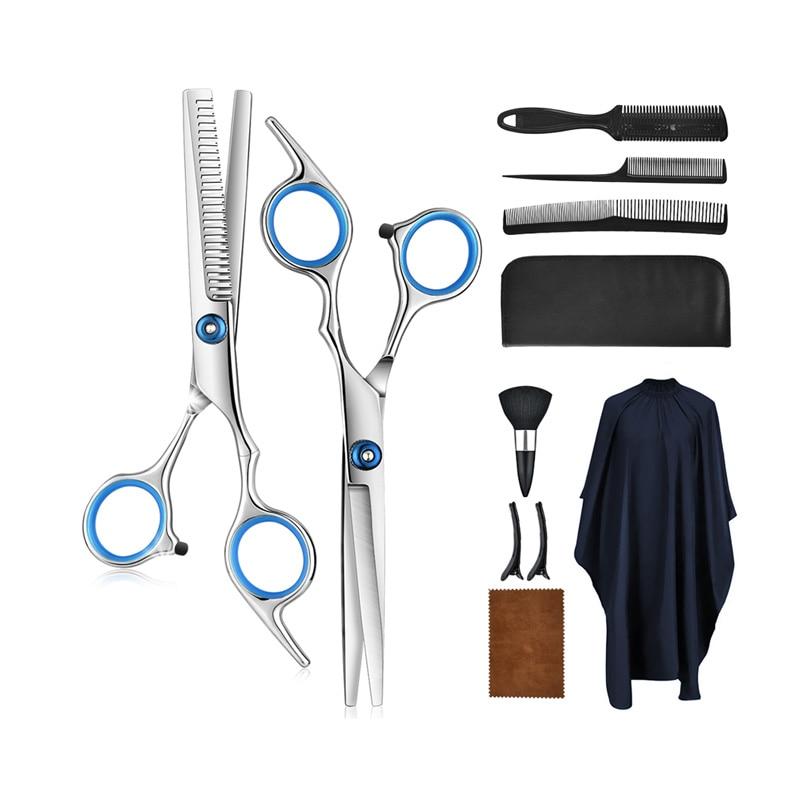 Lux | Hair Cutting Kit | 10-Piece DIY Barber Set | Stainless Steel Scissors