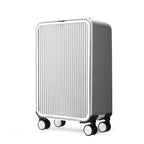 Leah | Aluminium Hard Shell Suitcase | 100% Aluminium, Spinner Wheels | Silver, Black
