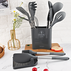 Kitchen Utensil Set | 12-Piece Silicone & Stainless Steel | BPA-Free