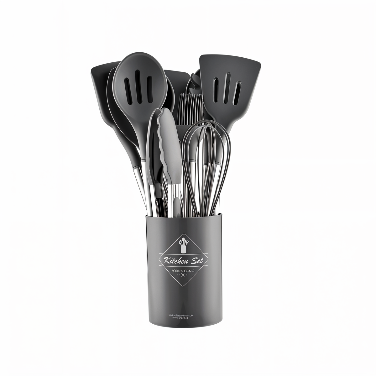 Kitchen Utensil Set | 12-Piece Silicone & Stainless Steel | BPA-Free
