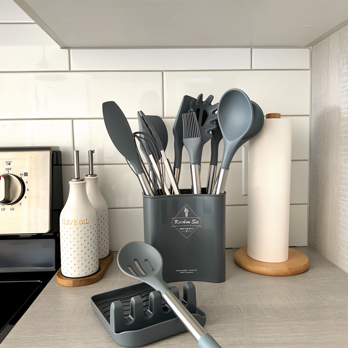 Kitchen Utensil Set | 12-Piece Silicone & Stainless Steel | BPA-Free