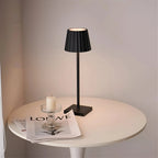 Dimmable Rechargeable Wireless LED Table Lamp Pleated Shade