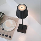 Dimmable Rechargeable Wireless LED Table Lamp Pleated Shade