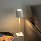 Dimmable Rechargeable Wireless LED Table Lamp Pleated Shade