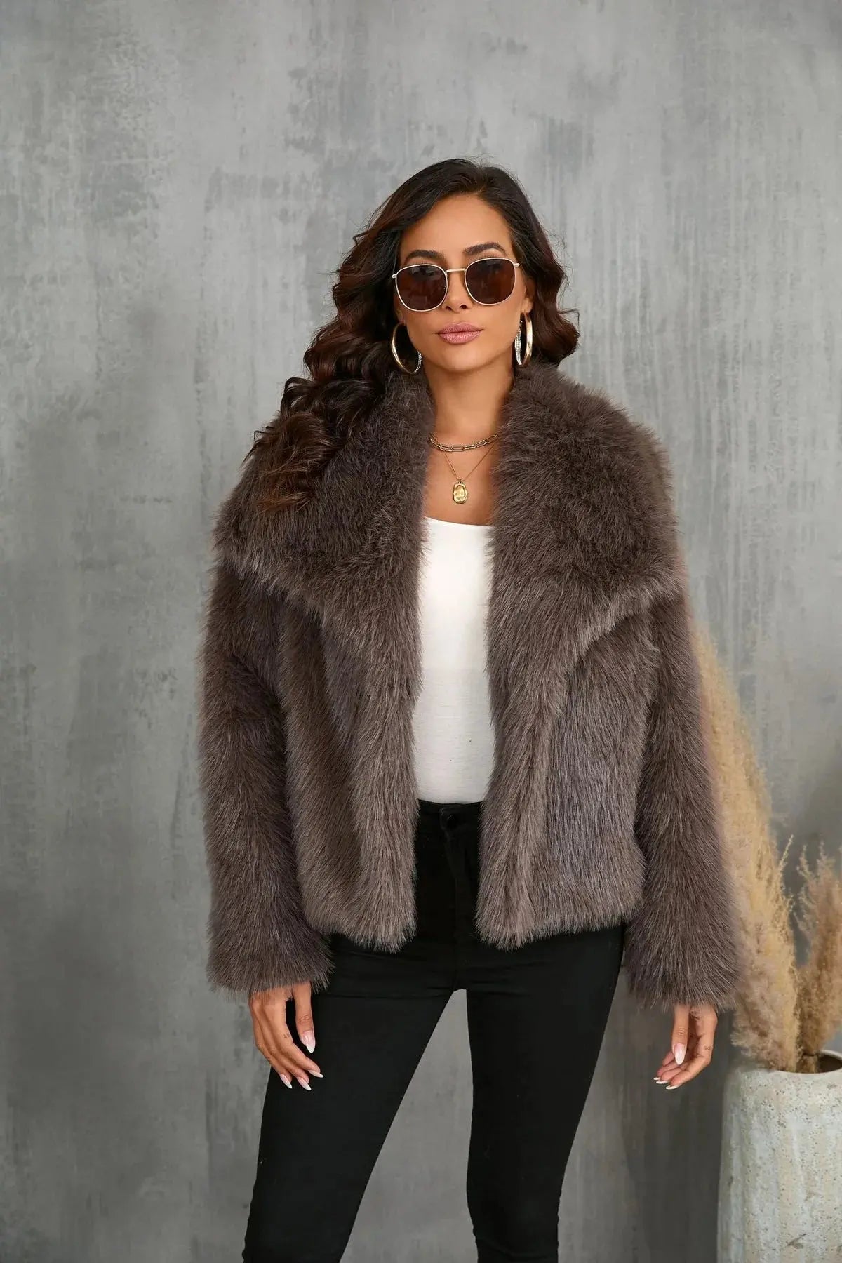 Zara | Faux Fur Jacket | Women's Fluffy Coat | Beige, Grey, Brown, Black