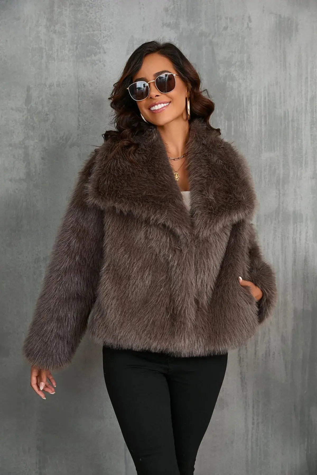 Zara | Faux Fur Jacket | Women's Fluffy Coat | Beige, Grey, Brown, Black
