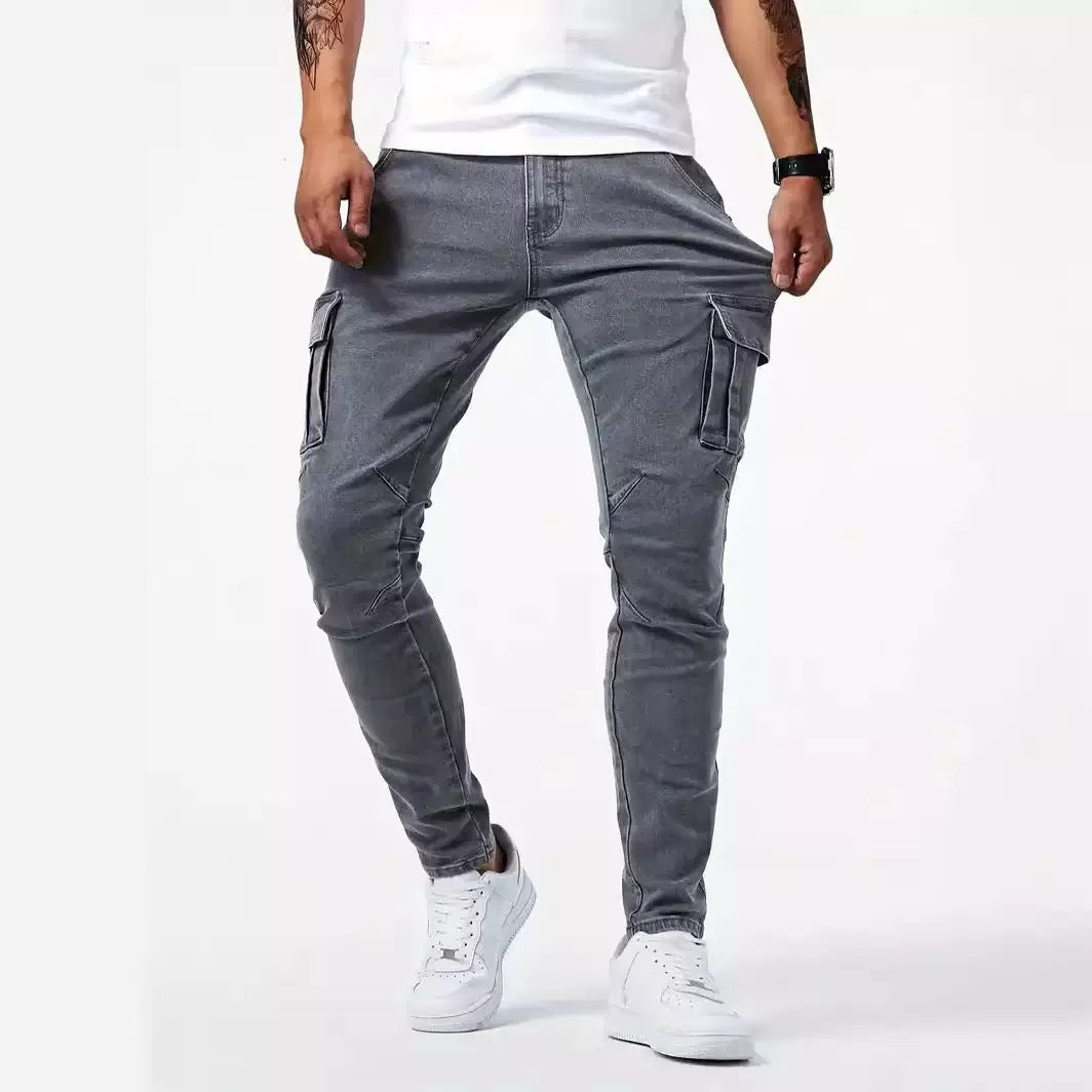 Hazel | Men's Cargo Jeans | Slim Fit, Street Style | 3 Colours, 29–36