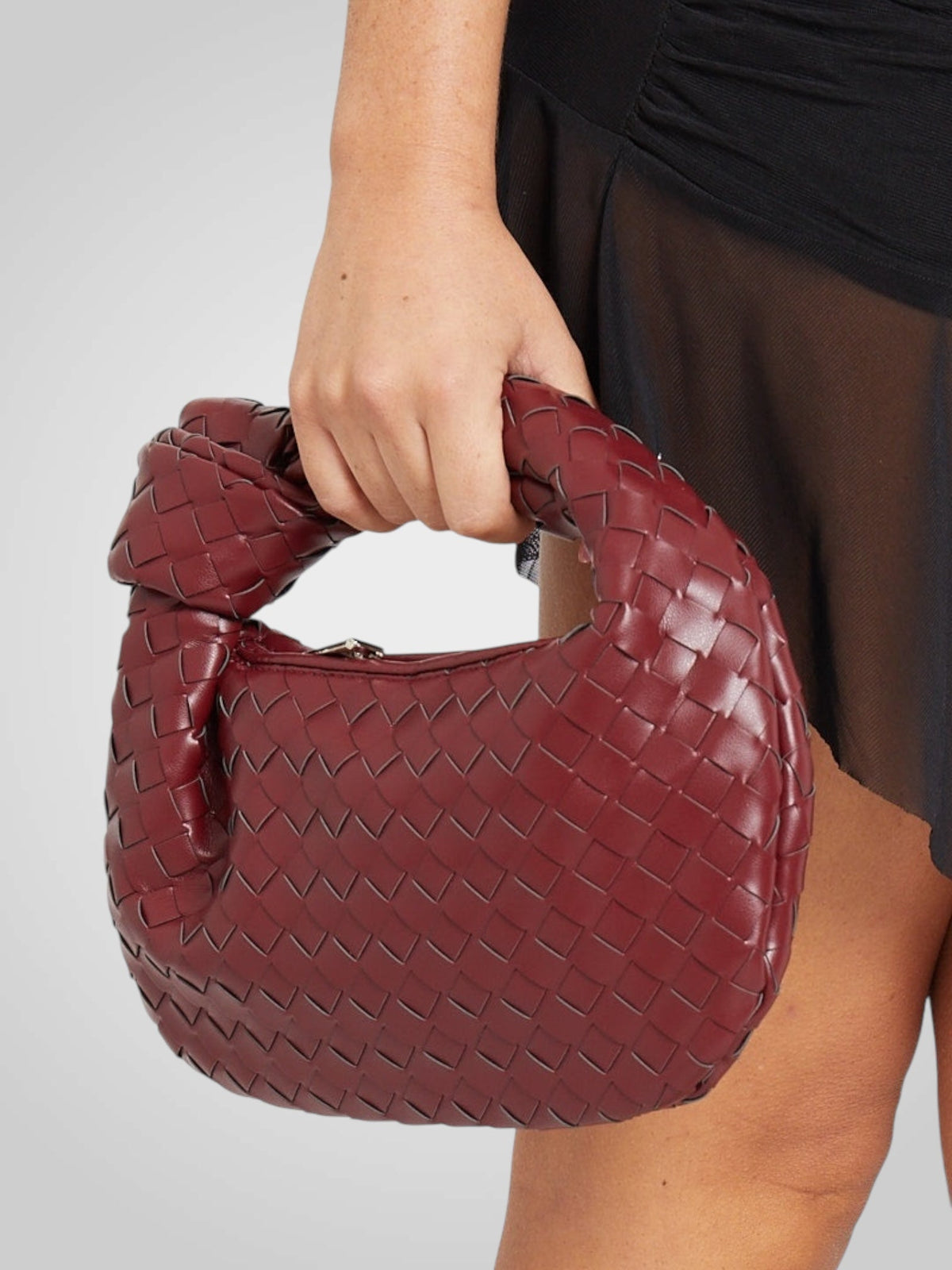 Women Mini Bag Woven Knot Top Handle