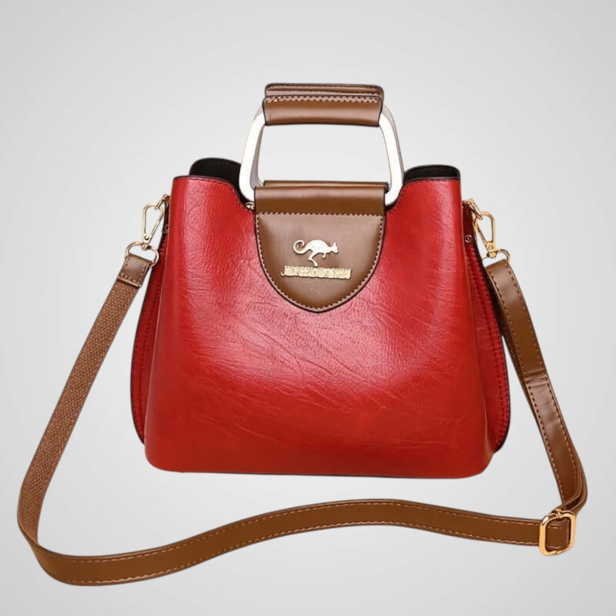Greta | Leather Handbag | Two-Tone Design | Women's Shoulder Bag