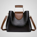 Greta | Leather Handbag | Two-Tone Design | Women's Shoulder Bag