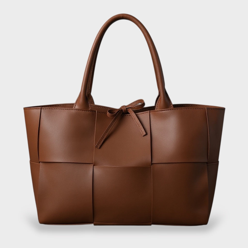 Faline | Tote Bag | Women's Woven Panel with Bow Detail | Oversized