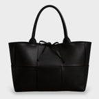 Faline | Tote Bag | Women's Woven Panel with Bow Detail | Oversized