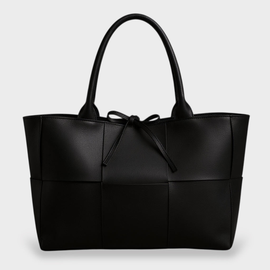 Faline | Tote Bag | Women's Woven Panel with Bow Detail | Oversized