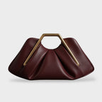 Odette | Clutch Bag | Origami Fold, Gold Handle | Microfiber Leather