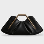 Odette | Clutch Bag | Origami Fold, Gold Handle | Microfiber Leather