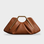 Odette | Clutch Bag | Origami Fold, Gold Handle | Microfiber Leather