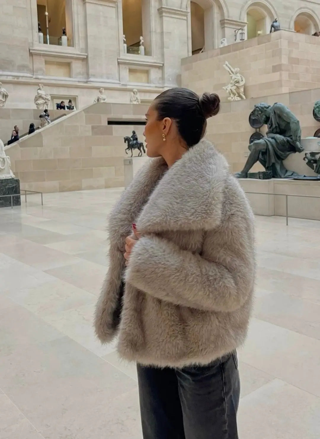 Zara | Faux Fur Jacket | Women's Fluffy Coat | Beige, Grey, Brown, Black