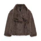 Zara | Faux Fur Jacket | Women's Fluffy Coat | Beige, Grey, Brown, Black
