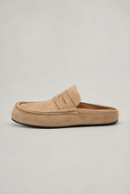 Mens Mule Loafers | Backless Suede Look Slip On Shoes