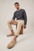 Mens Mule Loafers | Backless Suede Look Slip On Shoes