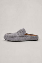 Mens Mule Loafers | Backless Suede Look Slip On Shoes