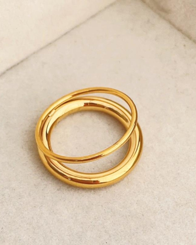 Faye | Infinity Band Ring | Gold Tone, Adjustable Fit | Women's