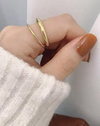 Faye | Infinity Band Ring | Gold Tone, Adjustable Fit | Women's
