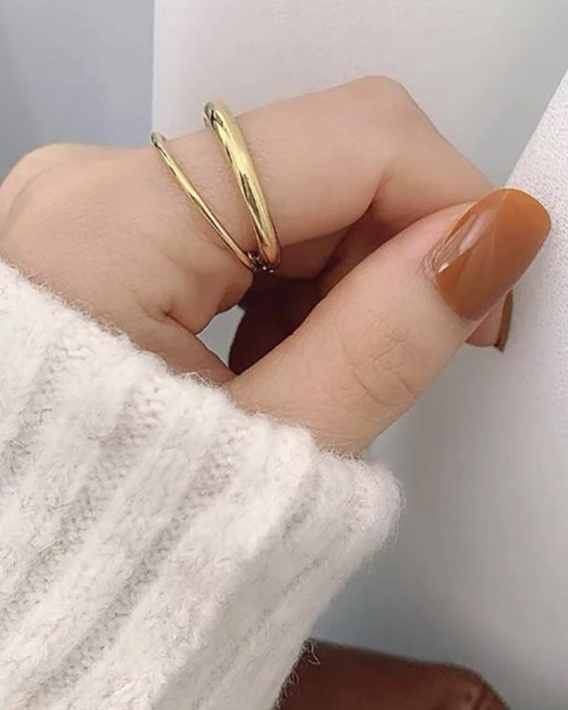 Faye | Infinity Band Ring | Gold Tone, Adjustable Fit | Women's