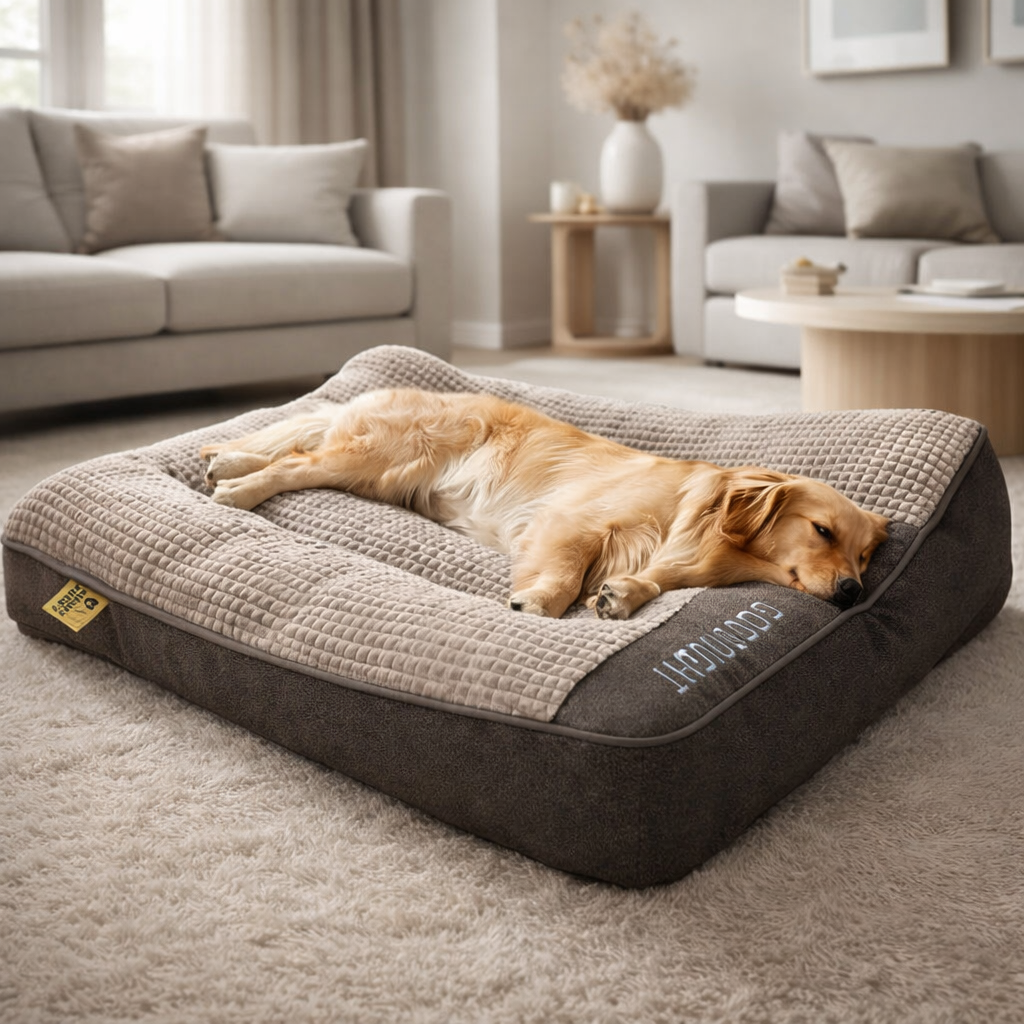 Nova | Orthopaedic Dog Bed | Memory Foam, Headrest, Large | Washable Cover