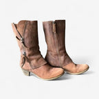 Women's Autumn Boots | Brown Leather, Water-Resistant | Gigi