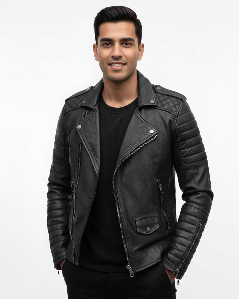 Xanthe | Men's Moto Jacket | Zip-Up, Urban Style | Casual Fit