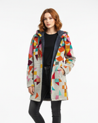 Women Knit Cardigan Open Front Artistic Print
