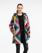 Women Knit Cardigan Open Front Artistic Print