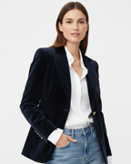 Velvet Blazer Women Fitted Tailored Long Sleeve Formal Wear