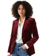 Eira | Women's Velvet Blazer | Structured, Button-Front