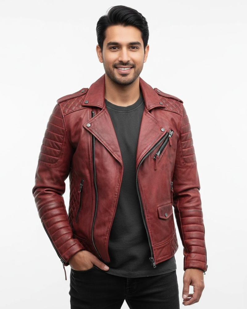 Xanthe | Men's Moto Jacket | Zip-Up, Urban Style | Casual Fit