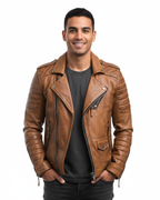 Xanthe | Men's Moto Jacket | Zip-Up, Urban Style | Casual Fit