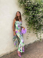 White Maxi Dress Women Open Back Fluid Silhouette | Faye
