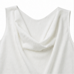 Mini Dress Women Cowl Neck Sleeveless Shift Side Pockets
