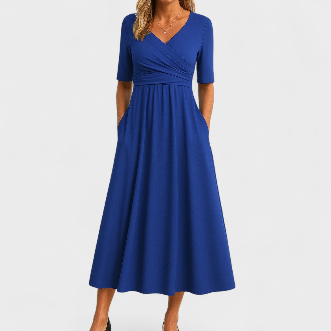 Pearl | Women's Midi Dress | V-Neck, Sleeveless | Elegant, Versatile