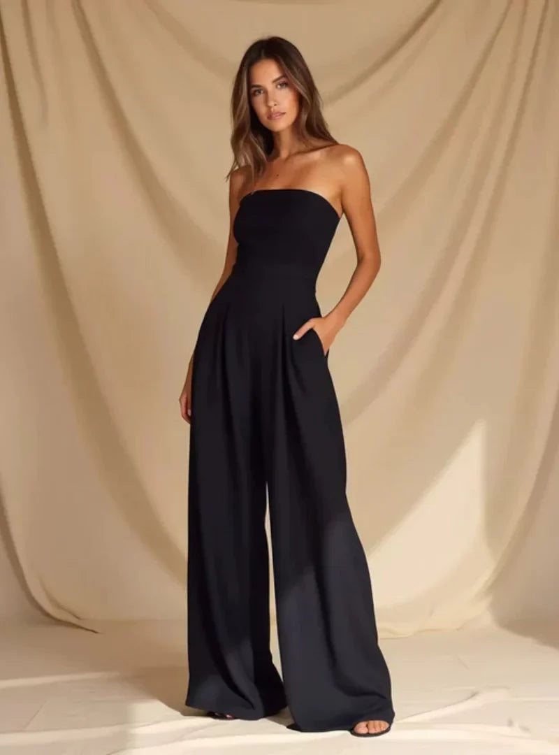 Solene | Women's Jumpsuit | Strapless, Wide Leg | Summer, Elegant