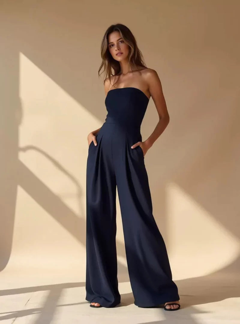 Solene | Women's Jumpsuit | Strapless, Wide Leg | Summer, Elegant