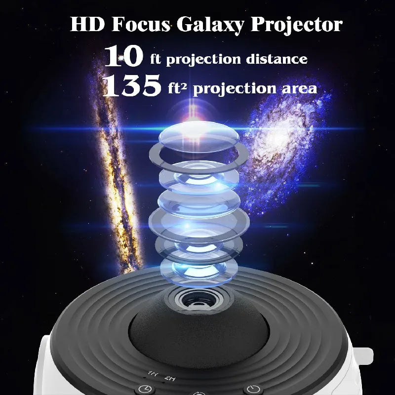 Nora | Star Projector | 360° Rotating Galaxy Night Light | 12 Effects, Timer